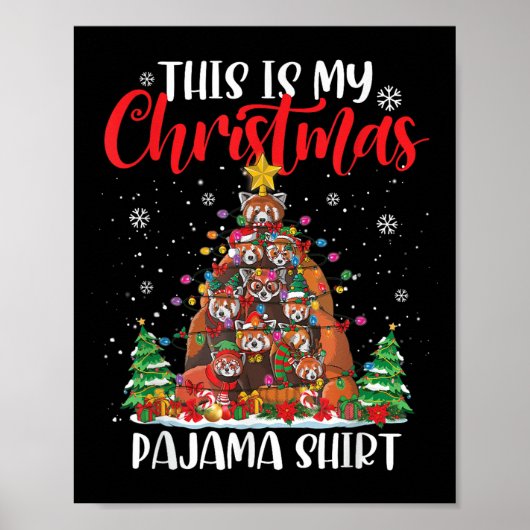 This Is My Christmas Pajama Red Panda Christmas Tr Poster (Vorne)
