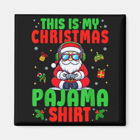 This Is My Christmas Pajama Santa Claus Video Game Magnet (Vorne)