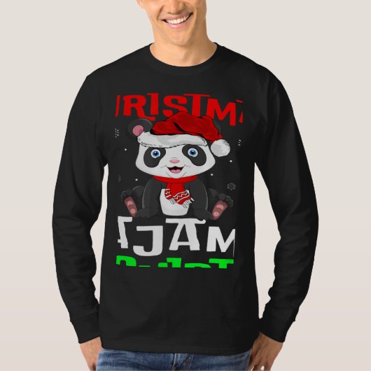 This Is My Christmas Pajama Santa Hat Panda Xmas T-Shirt (Vorderseite)