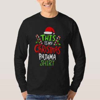 This Is My Christmas Pajama Santa Hat Xmas Lights  T-Shirt