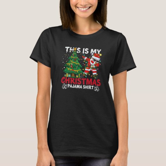This Is My Christmas Pajama Santa Hat Xmas PJ cost T-Shirt (Vorderseite)