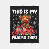 This Is My Christmas Pajama Santa Highland Cow Chr Fleecedecke (Vorderseite)