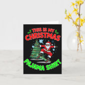 This Is My Christmas Pajama Santa Playing Skateboa Karte (Gelbe Blume)