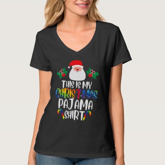 This Is My Christmas Pajama  Santa Rainbow LGBT Pr T-Shirt (Vorderseite)