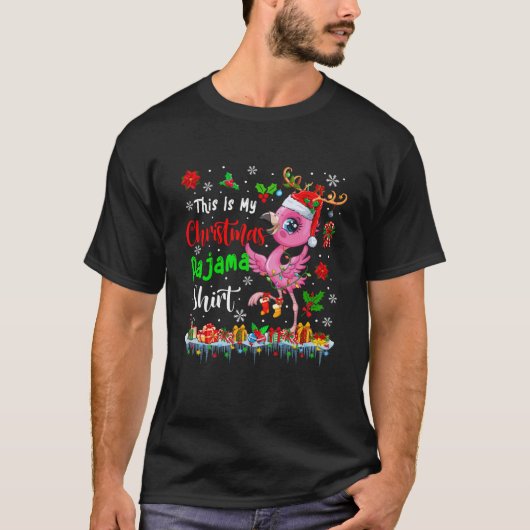This Is My Christmas Pajama Santa Reindeer Flaming T-Shirt (Vorderseite)