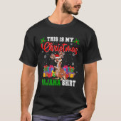 This Is My Christmas Pajama Santa Reindeer Kangaro T-Shirt (Vorderseite)