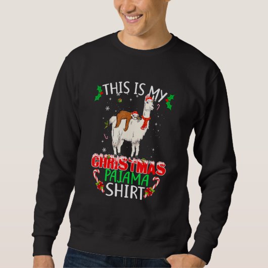 This Is My Christmas Pajama Santa Sloth Riding Lla Sweatshirt (Vorderseite)