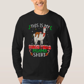 This Is My Christmas Pajama Santa Sloth Riding Lla T-Shirt