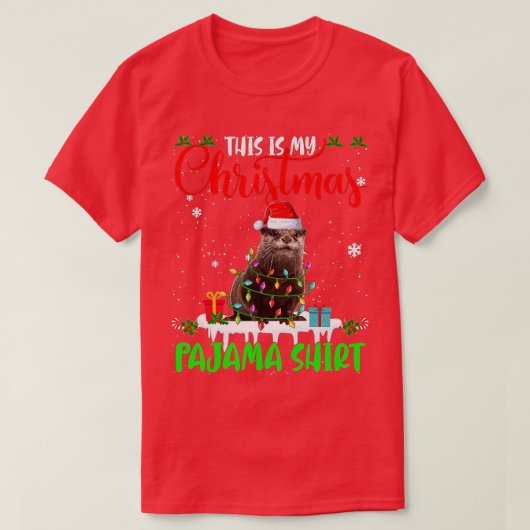 This Is My Christmas Pajama Santa Xmas Lights Ott T-Shirt (Design vorne)