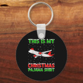 This Is My Christmas Pajama Shirt Airplane Christm Schlüsselanhänger (Vorderseite)