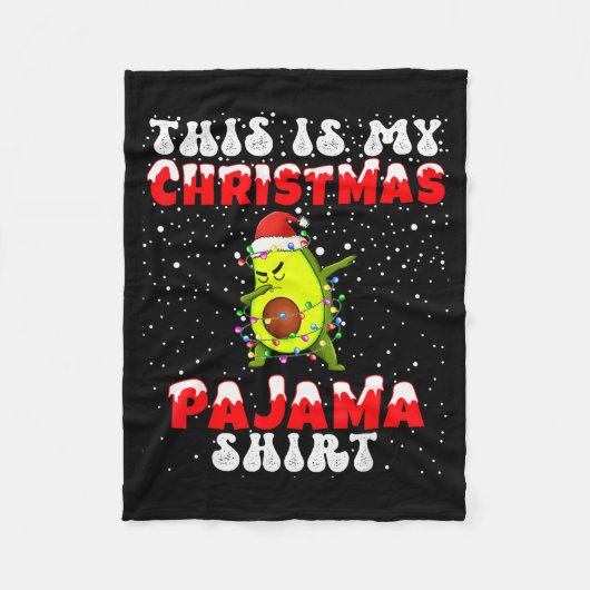 This Is My Christmas Pajama Shirt Avocado Dabbing Fleecedecke (Vorderseite)