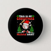This Is My Christmas Pajama Shirt Baseball Boys Me Button (Vorderseite)