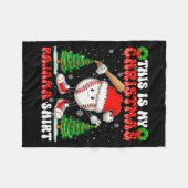 This Is My Christmas Pajama Shirt Baseball Boys Me Fleecedecke (Vorderseite (Horizontal))