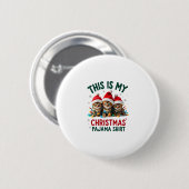 This Is My Christmas Pajama Shirt Cat Lover Funny Button (Vorne & Hinten)