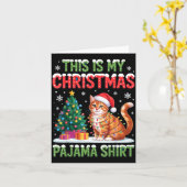 This Is My Christmas Pajama Shirt Cat Lovers Holid Karte (Gelbe Blume)
