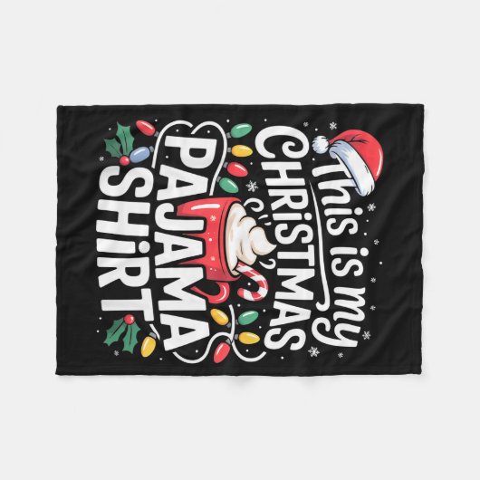 This Is My Christmas Pajama Shirt Cocoa Mug Santa  Fleecedecke (Vorderseite (Horizontal))