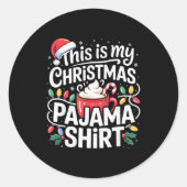 This Is My Christmas Pajama Shirt Cocoa Mug Santa Runder Aufkleber (Vorderseite)