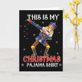 This Is My Christmas Pajama Shirt Dabbing Nutcrack Karte (Gelbe Blume)