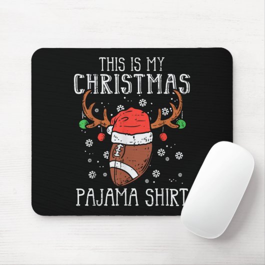 This Is My Christmas Pajama Shirt Football Xmas Sr Mousepad (Mit Mouse)