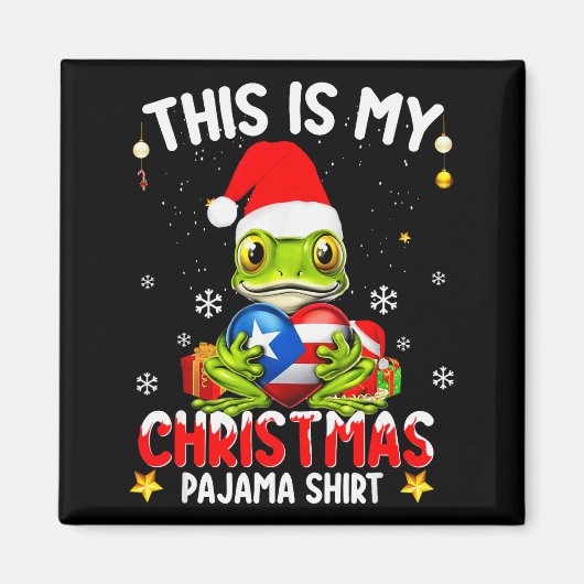 This Is My Christmas Pajama Shirt Fun Puerto Rico Magnet (Vorne)