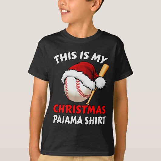 This Is My Christmas Pajama Shirt _ Funny Baseball (Vorderseite)