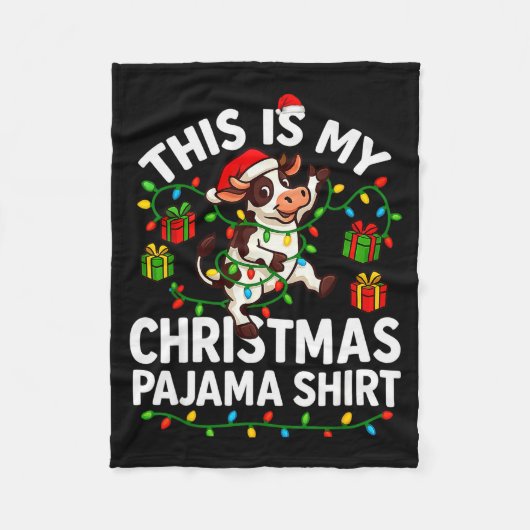 This Is My Christmas Pajama Shirt Funny Christmas Fleecedecke (Vorderseite)