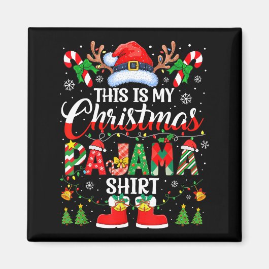 This Is My Christmas Pajama Shirt Funny Family Mat Magnet (Vorne)