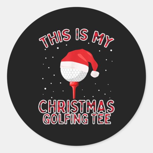 This Is My Christmas Pajama Shirt Funny Golf Tee G Runder Aufkleber (Vorderseite)