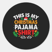 This Is My Christmas Pajama Shirt Funny Pjs Xmas M Runder Aufkleber (Vorderseite)