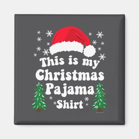 This Is My Christmas Pajama Shirt Funny Retro Matc Magnet (Vorne)