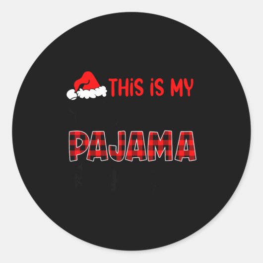 This Is My Christmas Pajama Shirt Funny Xmas Pjs M Runder Aufkleber (Vorderseite)