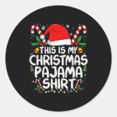 This Is My Christmas Pajama Shirt Funny Xmas Pjs M Runder Aufkleber (Vorderseite)