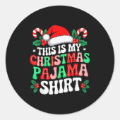 This Is My Christmas Pajama Shirt Funny Xmas Pjs M Runder Aufkleber (Vorderseite)
