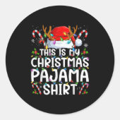 This Is My Christmas Pajama Shirt Funny Xmas Pjs M Runder Aufkleber (Vorderseite)