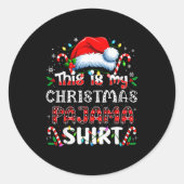 This Is My Christmas Pajama Shirt Funny Xmas Pjs M Runder Aufkleber (Vorderseite)