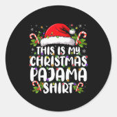 This Is My Christmas Pajama Shirt Funny Xmas Pjs M Runder Aufkleber (Vorderseite)