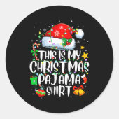 This Is My Christmas Pajama Shirt Funny Xmas Pjs M Runder Aufkleber (Vorderseite)