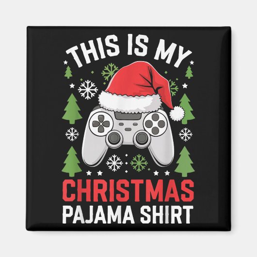 This Is My Christmas Pajama Shirt Gamer Teen Boy X Magnet (Vorne)