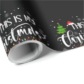 This Is My Christmas Pajama Shirt Matching Family Geschenkpapier (Rolleneckpunkt)