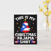 This Is My Christmas Pajama Shirt Puerto Rico Flag Karte (Gelbe Blume)