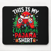 This Is My Christmas Pajama Shirt Santa Hat Video Mousepad (Vorne)