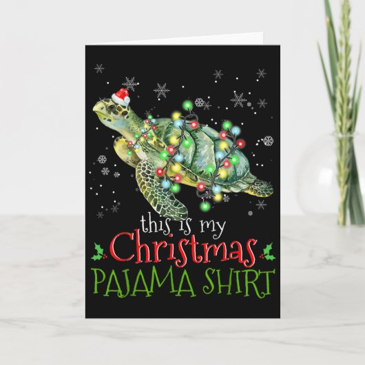 This Is My Christmas Pajama Shirt Sea Turtle Chris Karte (Vorderseite)