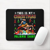 This Is My Christmas Pajama Shirt Two Santa Wrestl Mousepad (Mit Mouse)