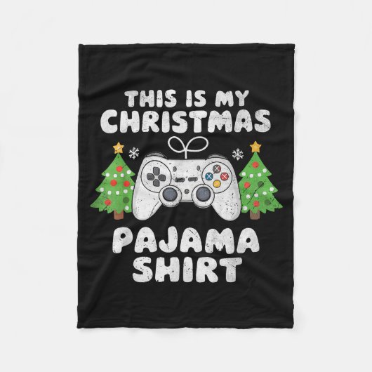 This Is My Christmas Pajama Shirt Video Game Boys Fleecedecke (Vorderseite)