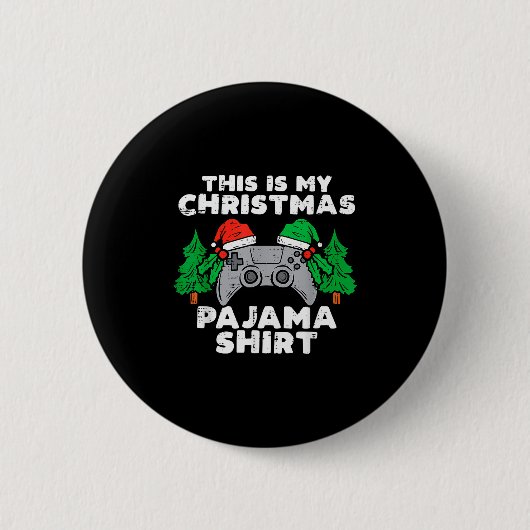 This Is My Christmas Pajama Shirt Video Games Boys Button (Vorderseite)