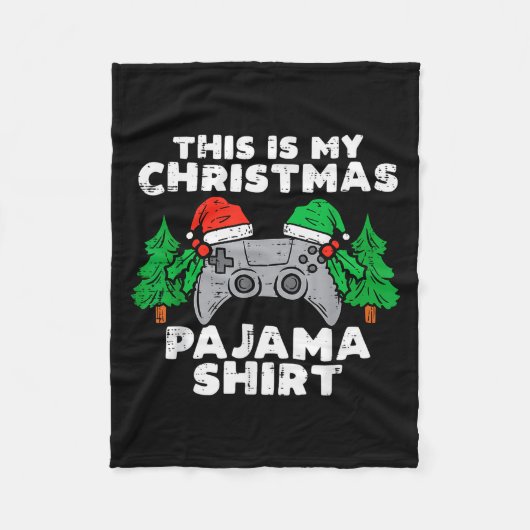 This Is My Christmas Pajama Shirt Video Games Boys Fleecedecke (Vorderseite)