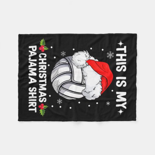 This Is My Christmas Pajama Shirt Volleyball Chris Fleecedecke (Vorderseite (Horizontal))