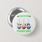 This Is My Christmas Pajama Shirt Xmas Cats Funny Button (Vorne & Hinten)