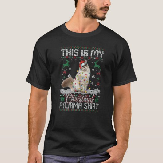 This Is My Christmas Pajama Siberian Cat Xmas T-Shirt (Vorderseite)