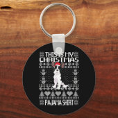 This Is My Christmas Pajama Ugly Xmas French Bull  Schlüsselanhänger (Vorderseite)